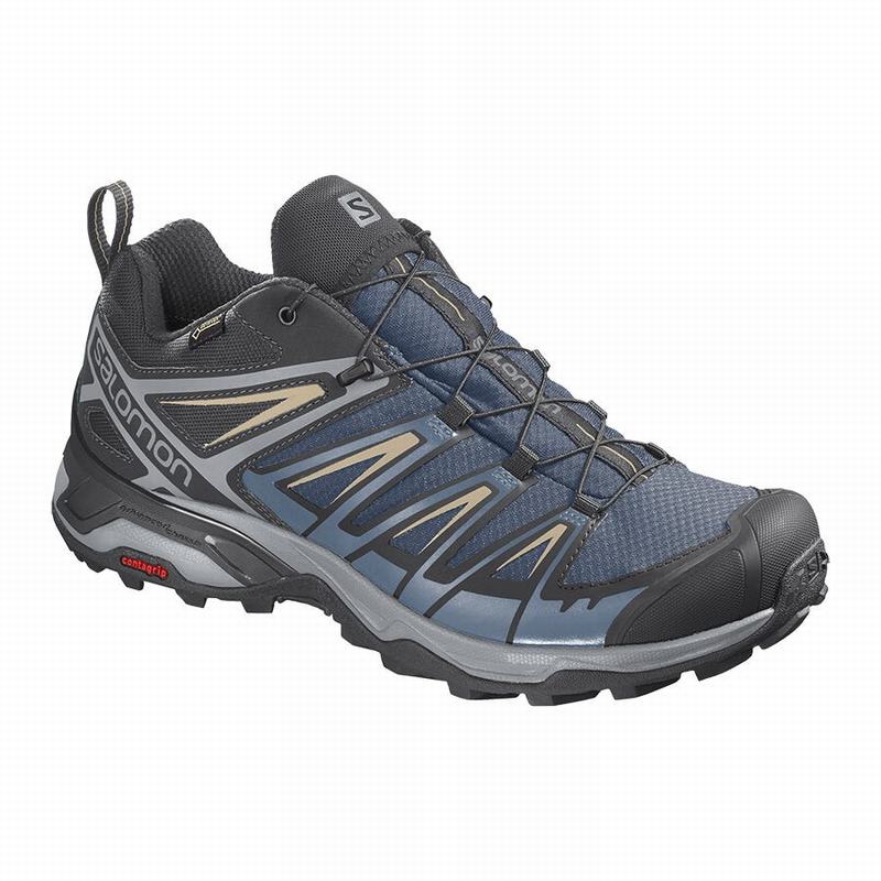 Buty Trekkingowe Męskie Salomon X ULTRA 3 GORE-TEX - Granatowe / Niebieskie - Polska (945-TNFQPI)